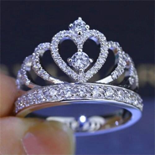 Fancy Crown Women Ring Best Anniversary Girl Gift Elegant Female Dance Party Trendy Jewelry Rings Rings For Women Jewelry Gift