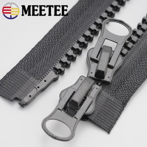 Meetee 8# Double Slider Sewing Zipper Eco-friendly Resin Zippers for Jackets Coat Down Sleeping Bag Zips DIY Sewing Accessories