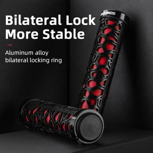 ROCKBROS MTB Grips Anti-skid Shock-absorbing Cycling Handlebar Bike Grips Bicycle Handlebar Rubber Lock-on Ultraight Bike Parts