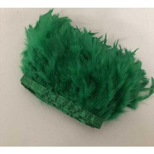 4-10 Meters Fancy Fluffy Dyed Grass Green Turkey Chandelle Feather Ribbon Trimming Fringe 10-15CM 4-6 Inch Costume Decoration