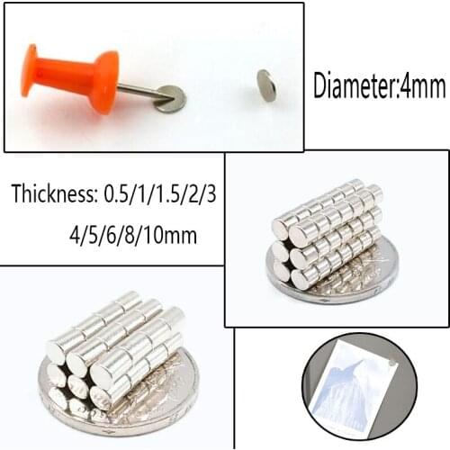 25~100Pcs Neodymium Magnet diameter4mm thickness 0.5/1/1.5/2/3/4/6/8/10mm Permanent Strong Powerful Magnets Round Magnet