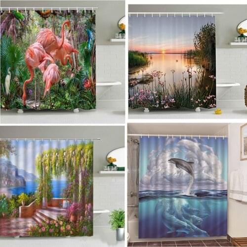New Super shocking scenery Shower curtains Shower curtain bathroom Bathroom curtains Curtain for bathroom Curtain for kitchen