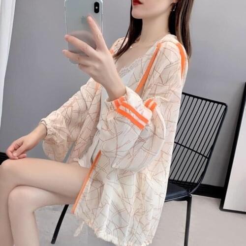 2021 New Summer Chiffon Women Jacket Thin Coat Long Sleeve Hooded Coats Female Windbreaker Sunscreen Jackets Plus Size X51