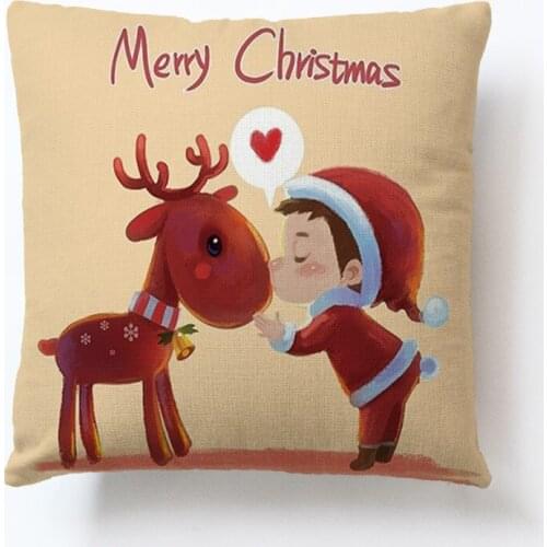 Santa New Year Gift Cushion Cover Sofa Car Decoration 45x45CM Nap Pillowsham Pillowcases Baby Children Gift