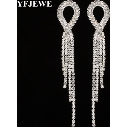 YFJEWE New Luxury crystal big drop earrings for women High quality gold & sliver plated earrings wedding jewelry earring #E429