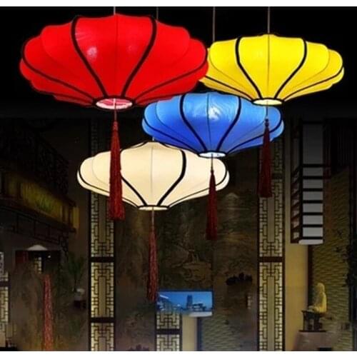 New Chinese Fabric Lantern Restaurant Chandelier Creative Hotel Restaurant lantern decoration christmas halloween lights outdoor