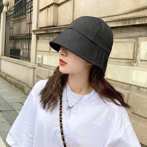 Black White Solid Bucket Hat Unisex Bob Caps Hip Hop Gorros Men Women Summer Autumn Panama Cap Beach Sun Fishing Boonie Hat