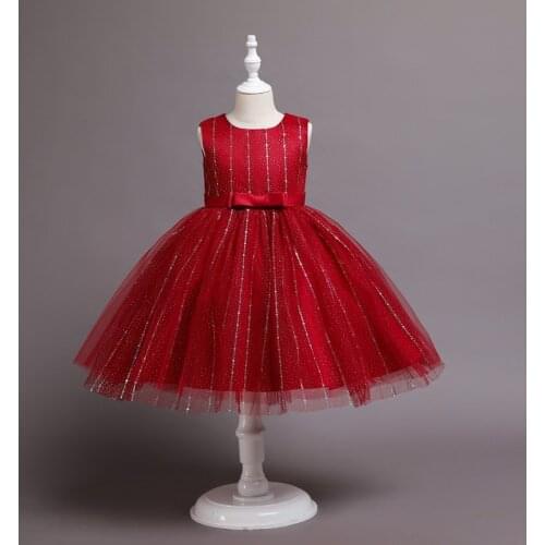 Princess dress girls fluffy yarn flower girl wedding costume