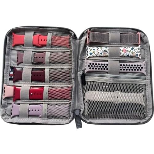 Portable Watch Strap Organizer Watch Band Box for Apple Watch Storage Bag Watchband Holds Travel Pouch Bag for Huawei Watchband