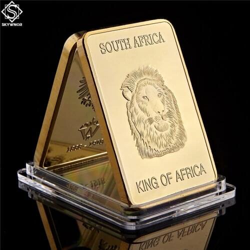 South Africa Gold Plated 1967 Fyngoud Fine Gold Coin 100 Mills Thick in Gold Bullion Bar Collection