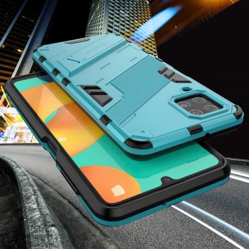 Shockproof Phone Case for Samsung Galaxy M32 Camera Lens Protection Bumper Back Kickstand Phone Cover Stand Punk Style Capas