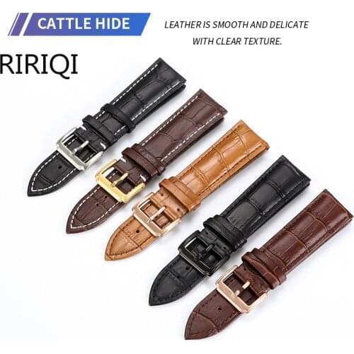 Watchband Soft Calf Strap12 14 16 18 20 22 24mm Stainless steel pin buckle Wristband