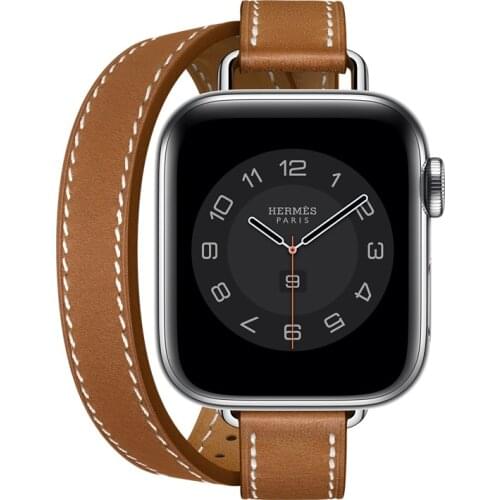 Swift Leather Strap for Apple Watch 6 Band 5 4 3 Double Tour Bracelet Wristband for iWatch 6 SE Series 44mm 40mm 42mm 38mm Bands