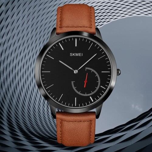 SKMEI 1676 Fashion Men Quartz Watch Luxury Leather Casual Watch Waterproof Sports Students Clock Relogio Masculino Dropshipping