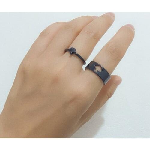 Creative Cherry Mushroom Rings For Women Men Lover Couple Rings Set Friendship Engagement Wedding Open Rings Party Jewelry