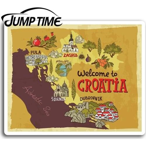 Jump Time for Croatia Map Dubrovnik Vinyl Stickers Sticker Laptop Luggage Car Decal Window Wiper Trunk Car Styling