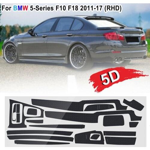 For BMW 5-Series E60 F10 F18 Car Interior Accessories 5D Carbon Fiber Style Stickers Vinyl Decorative Trim Car Styling