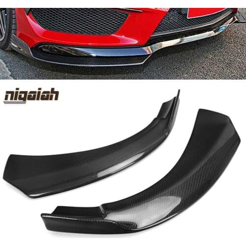 W117 Bumper Cover Side Splitter Carbon Fiber Protector Trim for Mercedes Benz CLA W117 2014-2019 Front Rear Side Lips Splitter