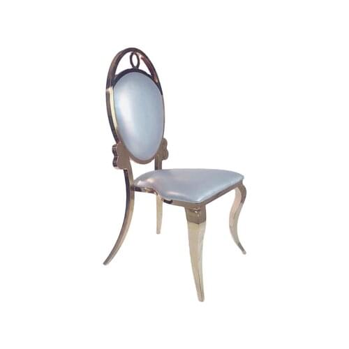 ChinaFurniture processing and production factory modern light luxury leather dinner chair Stainless Steel foot