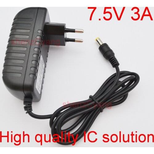 1PCS 7.5V3A High quality IC solutions DC 7.5V 3A Switch power supply,22.5W LED power adapter,3000mA EU plug 5.5mm x 2.1-2.5mm