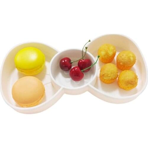 1PC Candy Color Butterfly Bow Desktop Organizer Storage Box Creative Cosmetics Snacks Plastic Household Tray Plate NP 003