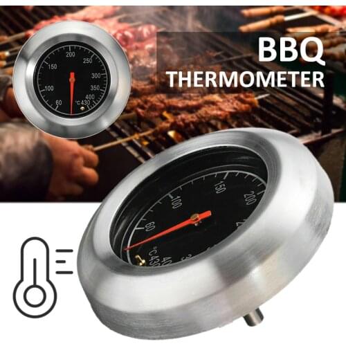 1Pc New 60~430 Degrees Barbecue Roast Thermometer Stainless Steel High Temperature Indicator BBQ Gas Grill Temperature Meter