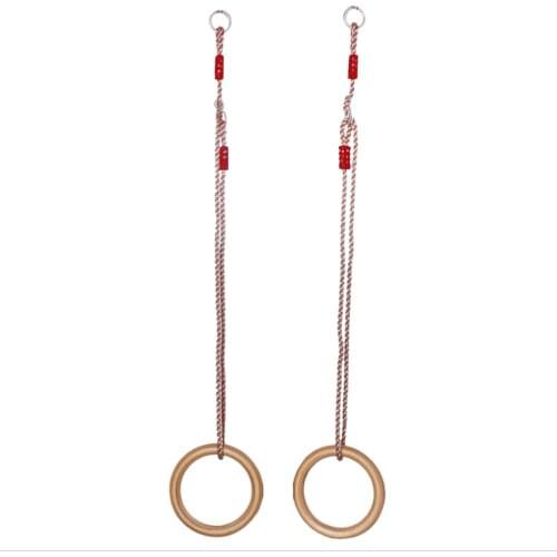 2pcs Wooden Cross Fit Ring Straps Buckles Home Gym Strength Training Rings