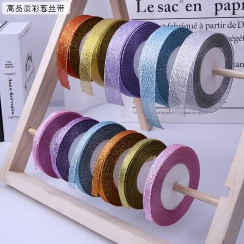 25yards 10mm Glitter Ribbon Christmas Wedding Decor Cake Candy Box Packaging Wrap Materials DIY Accessories ribbons for crafts