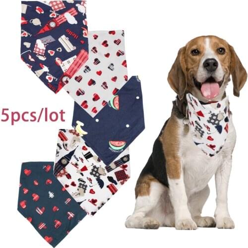 4 pcs Dog Bandana Cat Kitten Collar Pet Scarf Neckerchief Small Dog Collars Pet Tie Accessories Collar Cats Dogs Grooming