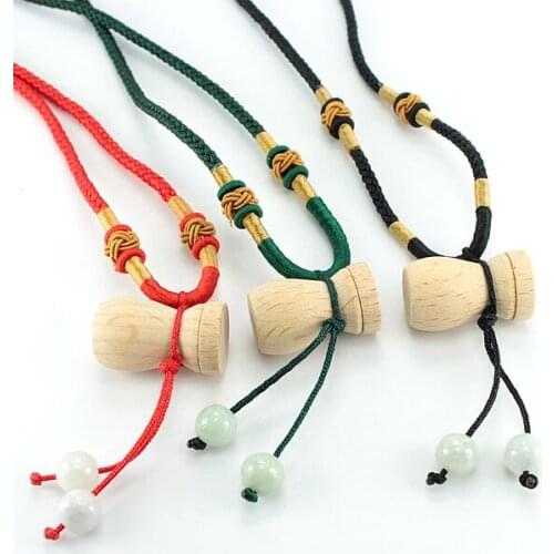 5 Pcs/Lot Women Mini Wooden Bottle Pendant Aromatherapy Essential Oil Bottle Pendant Necklace Women Perfume Necklaces