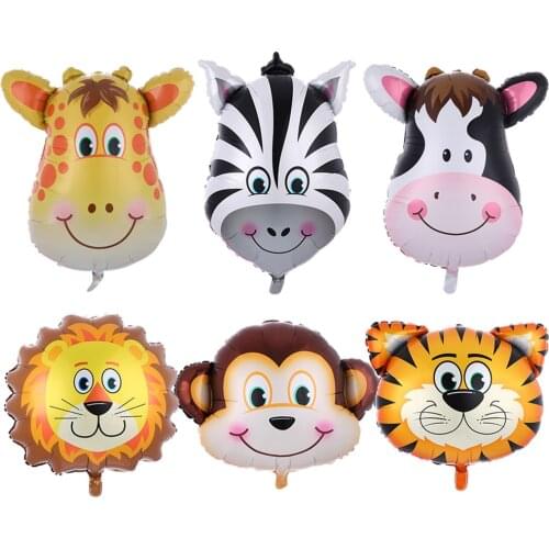 6pcs Safari Party Theme Animal Ballons Jungle Party Zoo Helium Foil Air Balloon Kids Birthday Party Decorations Baloon Kit Balon