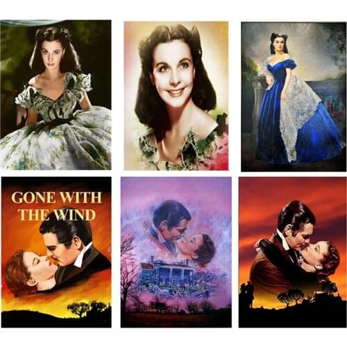 Diamond Painting Movie poster Gone with the wind Cross Stitch Picture Mosaic Full Square Round Diamond Embroidery Gift Decor