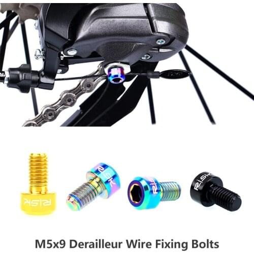 2pcs M5x9mm Bicycle Derailleur Wire Fixing Bolts Titanium Rear Derailleur Bolt For MTB Road Bike Guide Roller Bolt Screws