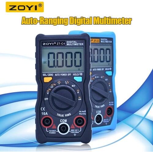 Digital multimeter auto ranging 4000 Counts TRMS AC/DC Ammeter Voltmeter Ohm multimetroTester LCD Backlight flashlight ZT-C3/C4