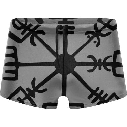 Men Bjorn beach swimming trunks Vegvisir Vikings Compass Zipper Pouch Swimsuit husband for the sea Pool