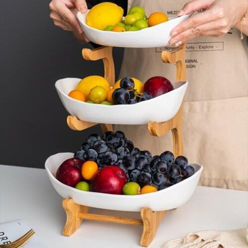 Living Room Home Plastic Three-layer Fruit Plate Snack Plate Creative Modern Dried Fruit Fruit Basket Candy Dish