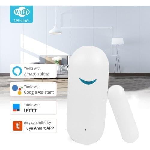 Tuya WIFI Door Sensor APP Control Door Security Alarm Magnetic Switch Wireless Window Door Opening Sensor Work With Alexa Google