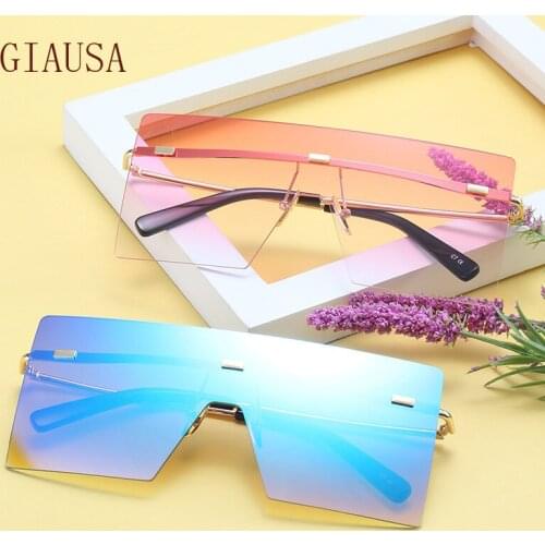 GIAUSA European and American fashion conjoined Sunglasses Womens color sunglasses Fashion Glasses night vision goggles