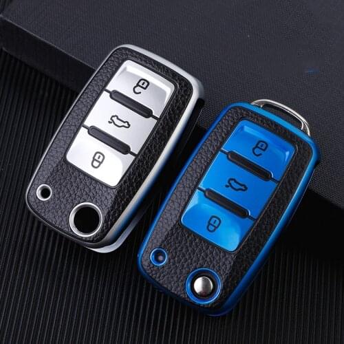 Carbon TPU Car Key Cover Case For Volkswagen VW POLO Tiguan Passat B5 B6 B7 Golf EOS Scirocco Jetta MK6 Octavia Accessories