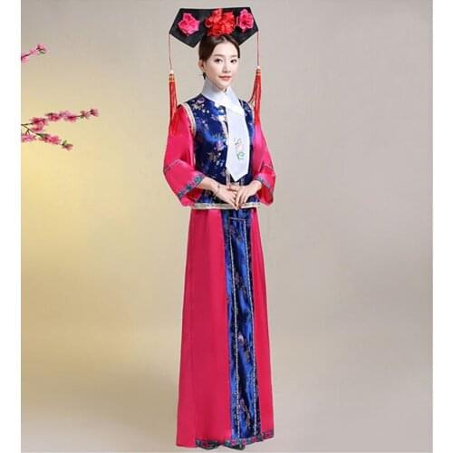 Chinese Ancien Dramaturgic Dress Dance Dress Cheong-sam Hanfu Princess Dress Cosplay Qing Dynasty Costume Performance Costume