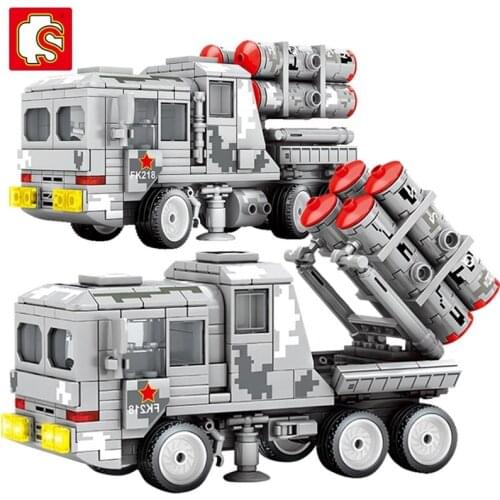 SEMBO Military Series Bricks HQ-9 Anti-Aircraft Missiles System Tank War Weapons Model Building Blocks Educational Toys For Boys