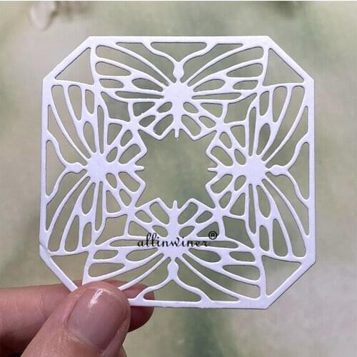 Butterfly square frame Metal Cutting Dies Stencils Die Cut for DIY Scrapbooking Album Paper Card Embossing