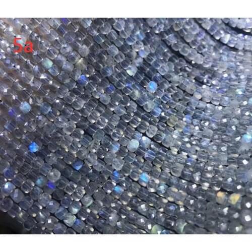 3A/5A Labradorite square faceted 4-5mm for DIY jewelry making loose beads FPPJ wholesale beads nature gemstone