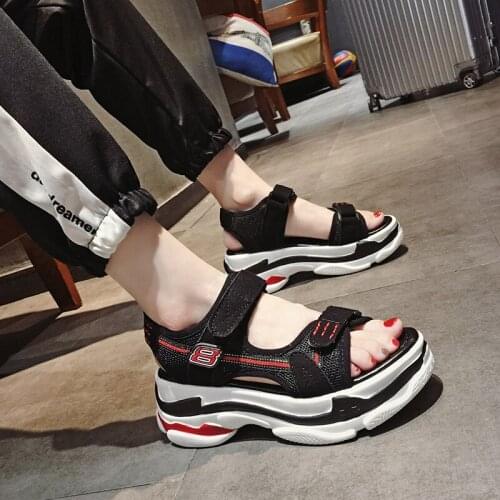 2019 Summer new Harajuku thick-soled platform sandals Korean version of the wild casual high-heeled sandals