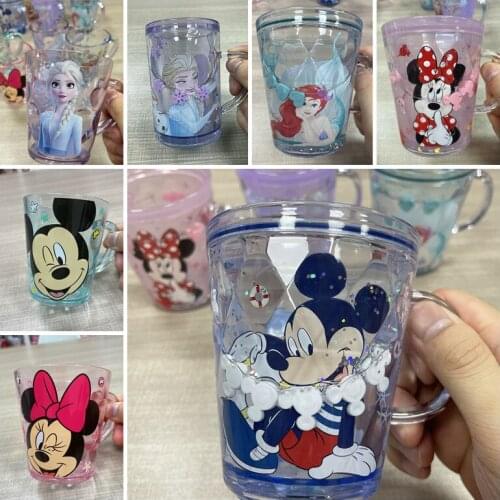Disney Mickey Minnie Cars Frozen Snow White Elsa AnnaChildren Baby Men Women Anime Cartoon Water Cup Juice Drink Milk Cup Gift