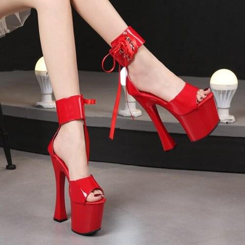 Model Womens Shoes 17 CM Super High Heel Sandals 2021 Sexy Party Club Catwalk T Stage Striptease Show Pole Dance Wedding Shoes