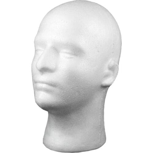 Mens Hair Display Mannequin Head Manikin Model for Headwear Headphone White