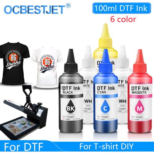 100ML*6 DTF Ink Film Transfer Ink For DTF Direct Transfer Film Printer For DTF Printing PET Film Printing And Transfer For Epson