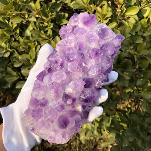 Natural Amethyst Vase Flower Pot Planters Crystal Quartz Healing Stone Home Decoration Ornament Women Men Jewelry Gift