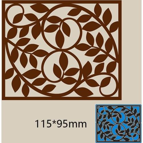 New Metal Cutting Dies Leaves Rectangle For Card DIY Scrapbooking stencil Paper Craft Album template Dies 115*95mm